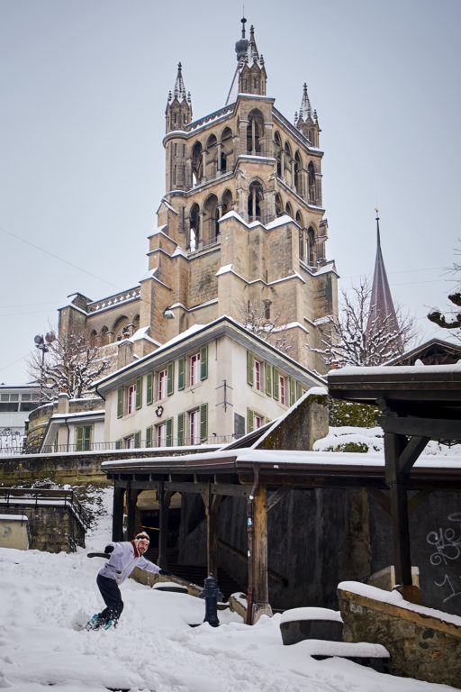 Piste de ski éphémère… un jour d’hiver à Lausanne ©LT/Laurent Kaczor