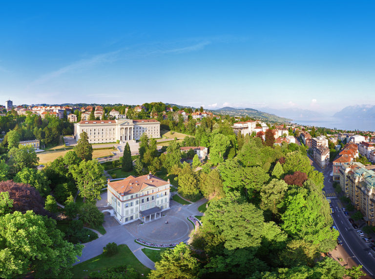 Vue panoramique sur le Parc Mon-Repos, prises de vues dr&ocirc;ne juin 2017