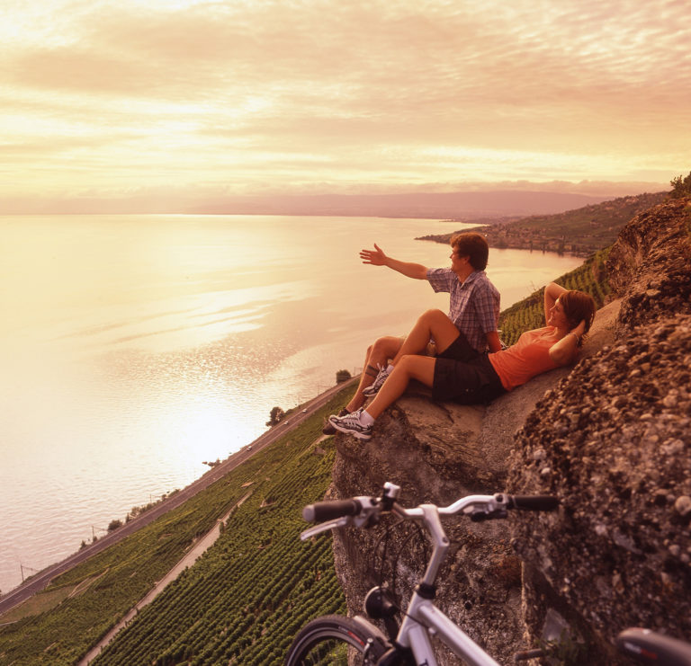 D&eacute;tente &agrave; v&eacute;lo dans le vignoble de Lavaux