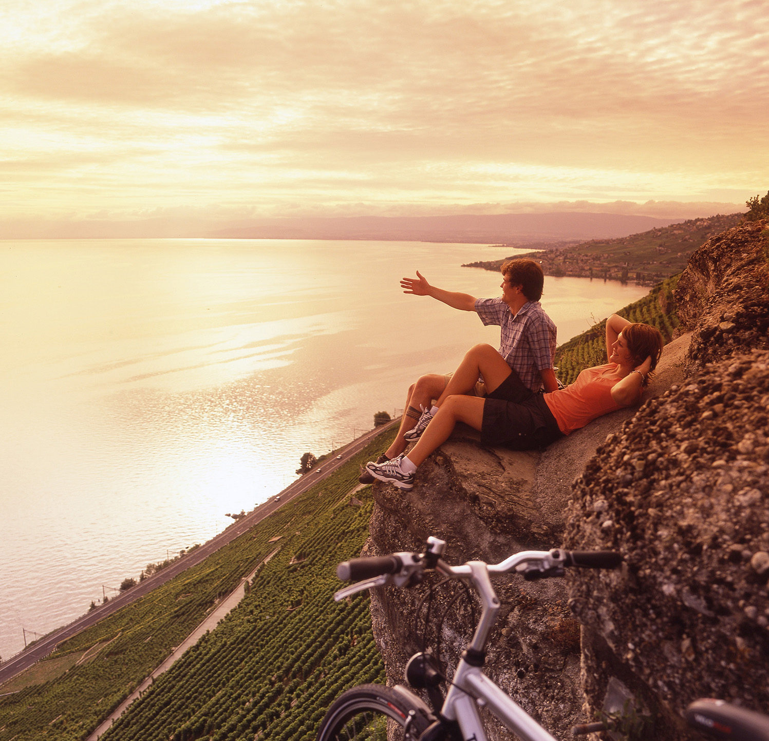 D&eacute;tente &agrave; v&eacute;lo dans le vignoble de Lavaux