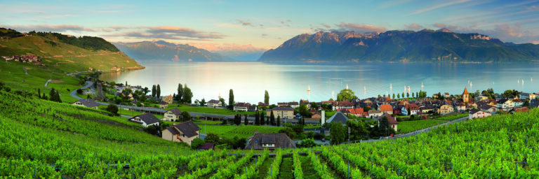 Vue panoramique de la r&eacute;gion de Lavaux