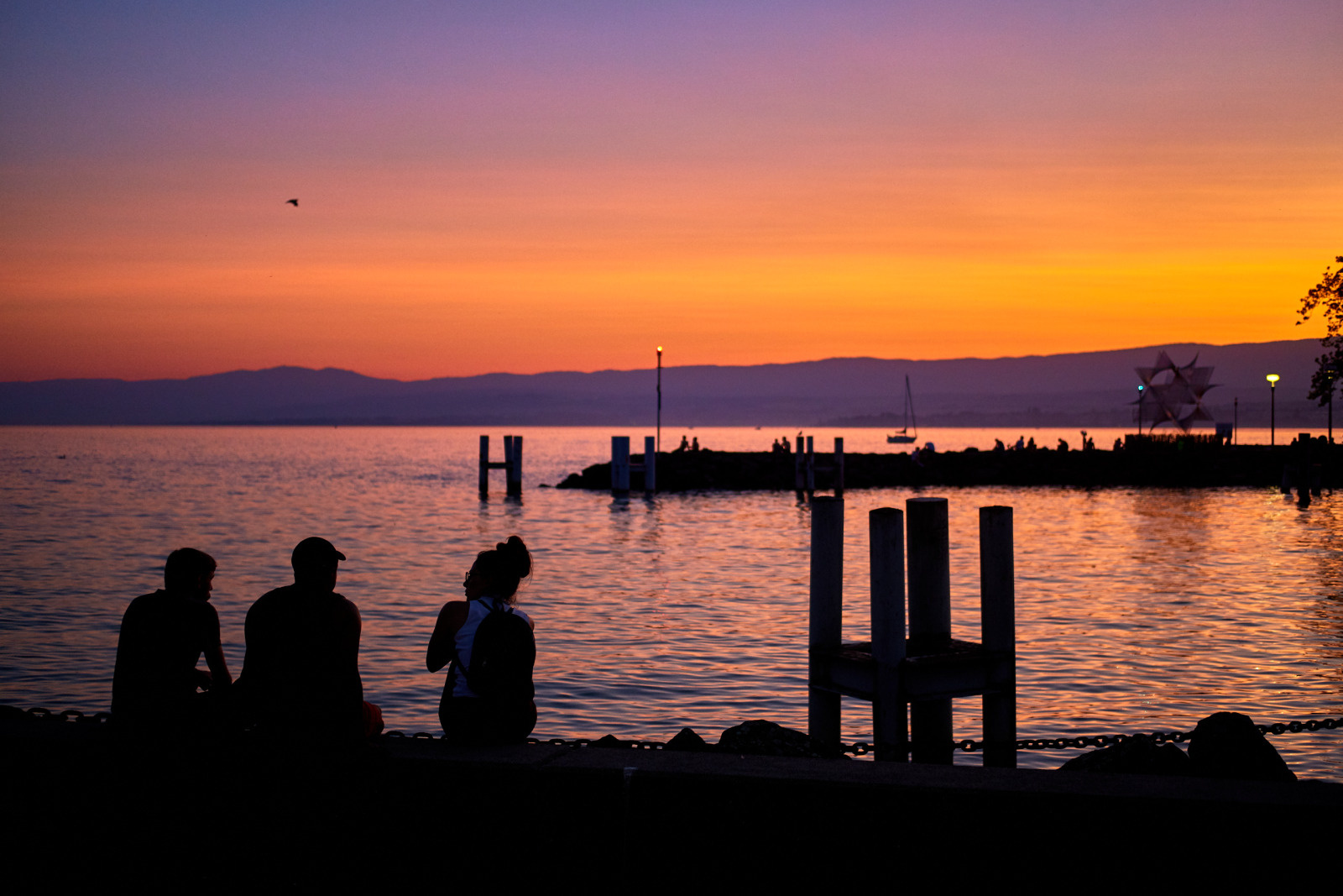 Coucher de soleil sur le lac Leman